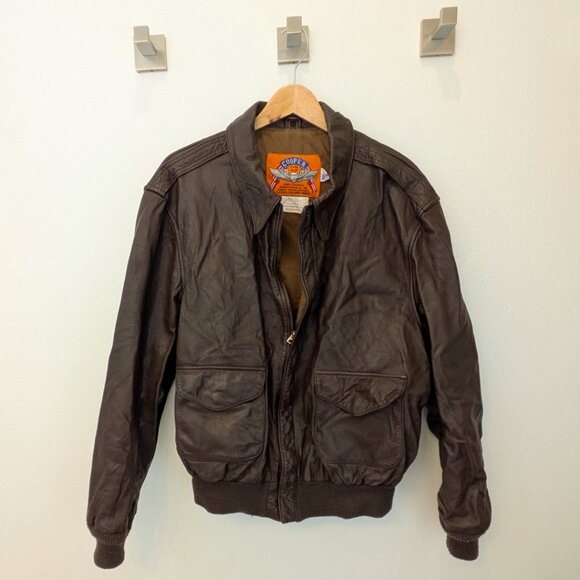 Vintage Cooper A2 Brown US Air Force Flight Bomber - Picture 3 of 5